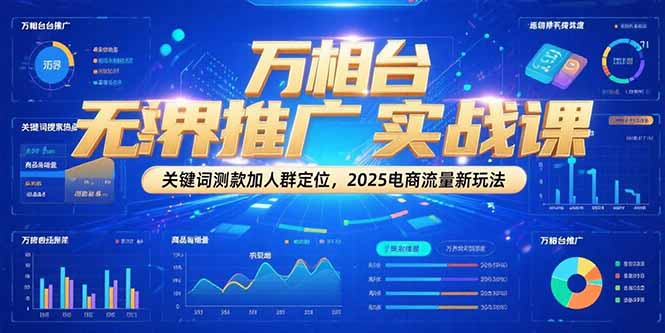 万相台无界推广实战课，关键词测款加人群定位，2025电商流量新玩法-心语项目网