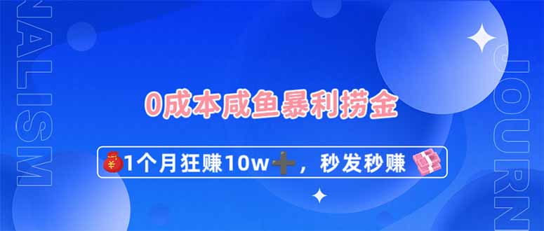0成本闲鱼暴利捞金，1个月狂赚10W+，秒发秒赚新玩法-心语项目网