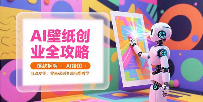 AI壁纸创业全攻略，爆款拆解+AI绘图+自动发货，零基础到变现完整教学-心语项目网
