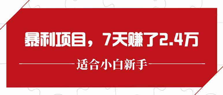 最新暴利项目，每单收益轻松在300以上，7天赚了2.4万-心语项目网