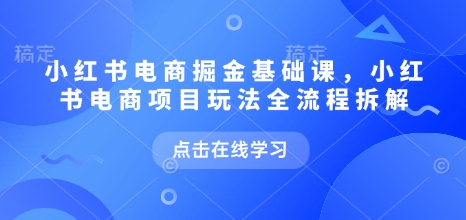 小红书电商掘金课，小红书电商项目玩法全流程拆解(更新5月)-心语项目网