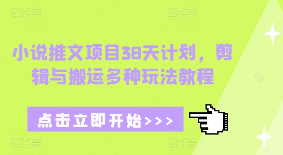 小说推文项目38天计划，剪辑与搬运多种玩法教程-心语项目网