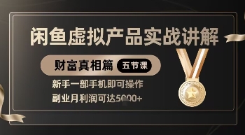 精品！闲鱼虚拟产品实战讲解，新手一部手机即可操作，副业月利润可达5k+-心语项目网