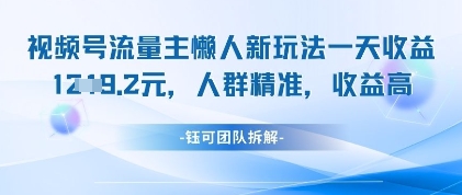 视频号流量主懒人新玩法，一天收益1k，人群精准收益高-心语项目网