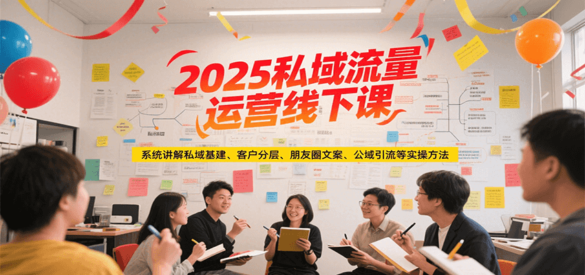 2025私域流量运营线下课，系统讲解私域基建/客户分层/朋友圈文案/公域引流等实操方法-心语项目网