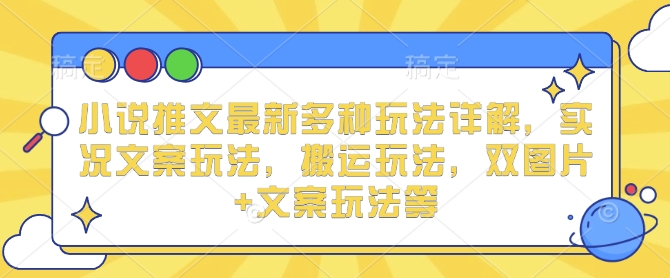 小说推文最新多种玩法详解，实况文案玩法，搬运玩法，双图片+文案玩法等-心语项目网