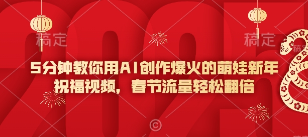 5分钟教你用AI创作爆火的萌娃新年祝福视频，春节流量轻松翻倍-心语项目网
