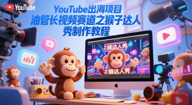 YouTube出海项目，油管长视频赛道之猴子达人秀制作教程-心语项目网