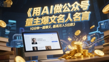 用AI做公众号流量主爆文名人名言，10分钟一篇爆文，最高月入5位数-心语项目网