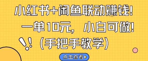 小红书+闲鱼联动挣钱，一单10元，小白可做-心语项目网