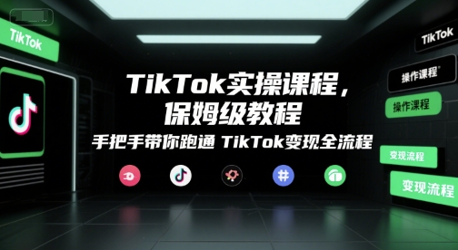 TikTok实操课程，保姆级教程，手把手带你跑通TikTok变现全流程-心语项目网