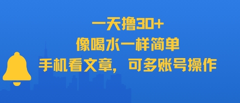 一天撸30+，像喝水一样简单，手机看文章，可多账号操作-心语项目网