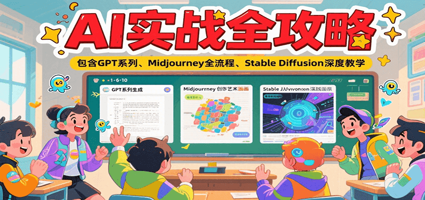 AI实战全攻略，包含GPT系列、Midjourney全流程、Stable Diffusion深度教学-心语项目网