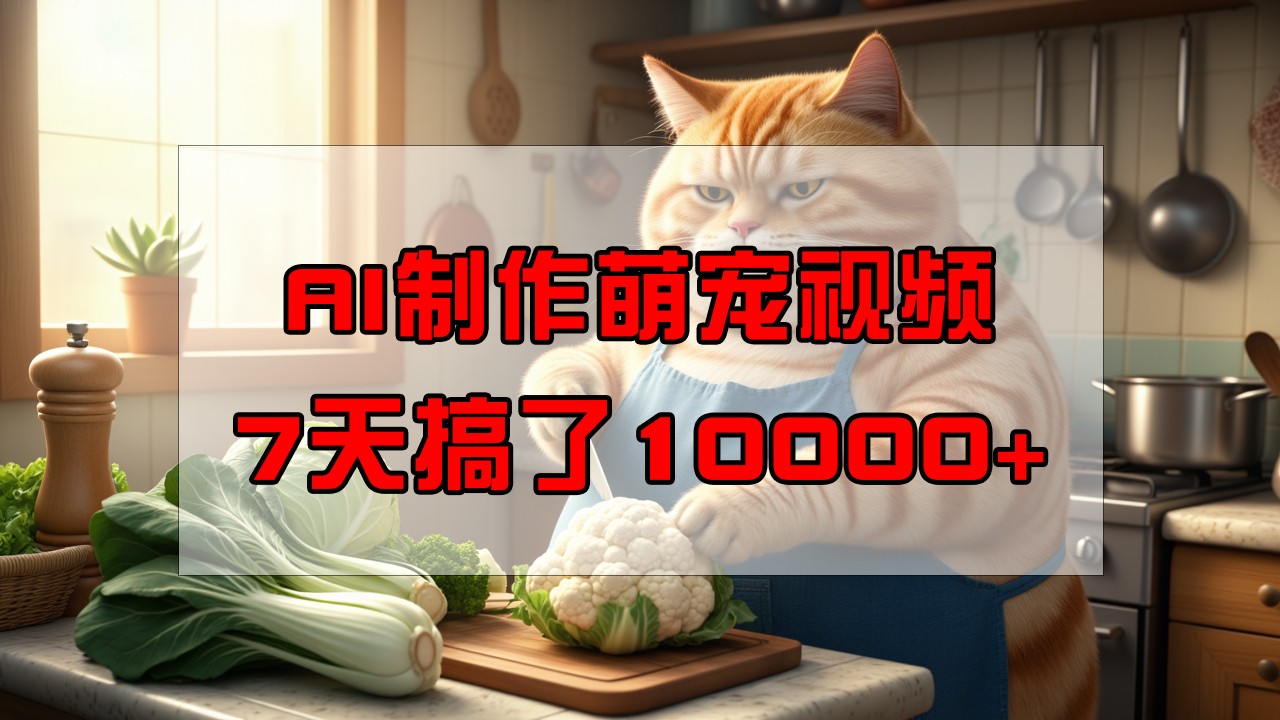 靠AI制作萌宠视频，7天搞了1万+，操作简单门槛低，有手机就行-心语项目网