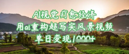 AI视觉疗愈经济：用ai重构超写实风景视频，单日变现多张-心语项目网