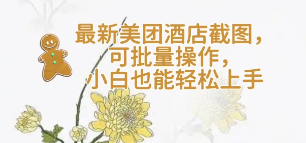 【轻云】最新美团酒店截图，可批量操作，小白也能轻松上手-心语项目网