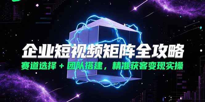 企业短视频矩阵全攻略，赛道选择+团队搭建，精准获客变现实操-心语项目网