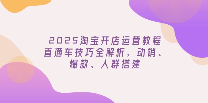 2025淘宝开店运营教程更新，直通车技巧全解析，动销、爆款、人群搭建-心语项目网