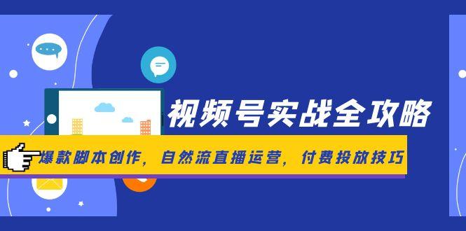 视频号实战全攻略，爆款脚本创作，自然流直播运营，付费投放技巧-心语项目网