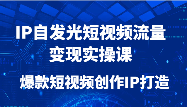 IP自发光短视频流量变现实操课，爆款短视频创作IP打造-心语项目网