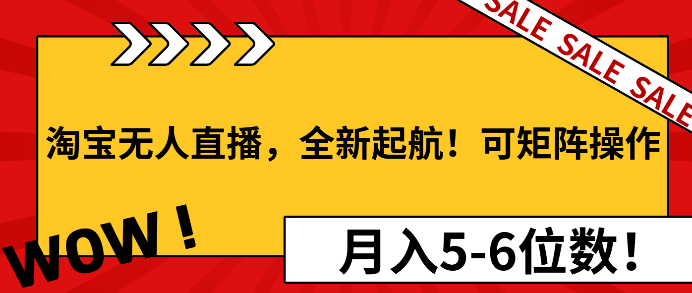 淘宝无人直播，全新起航！可矩阵操作，月入5-6位数！-心语项目网