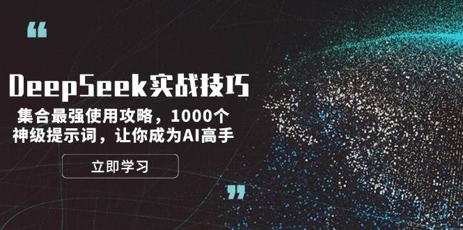 DeepSeek实战技巧：集合最强使用攻略，1000个神级提示词，让你成为AI高手-心语项目网