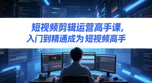 短视频剪辑运营高手课，入门到精通成为短视频高手-心语项目网