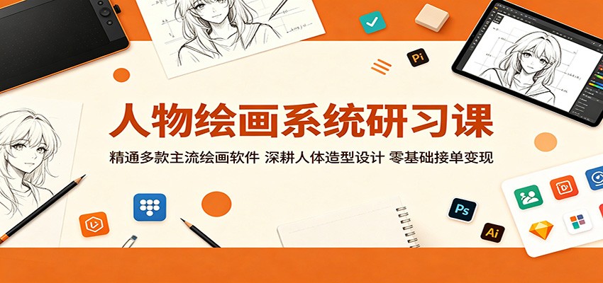 人物绘画系统研习课：精通多款主流绘画软件，深耕人体造型设计，零基础接单变现-心语项目网