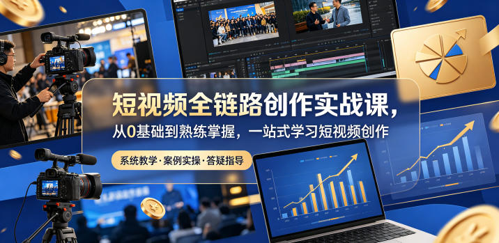 短视频全链路创作实战课，从0基础到熟练掌握，一站式学习短视频创作-心语项目网