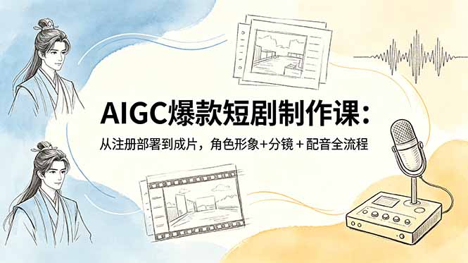 AIGC爆款短剧制作课：从注册部署到成片，角色形象+分镜+配音全流程-心语项目网