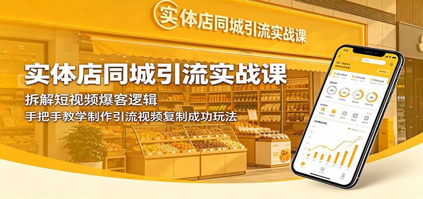 实体店同城引流实战课：拆解短视频爆客逻辑，手把手教学制作引流视频复制成功玩法-心语项目网