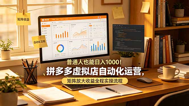 普通人也能日入 1000!拼多多虚拟店自动化运营,矩阵放大收益全程实操流程-心语项目网