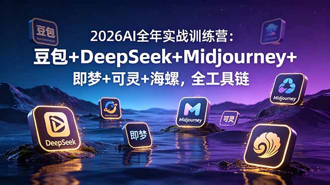 2026AI全年实战训练营：豆包+DeepSeek+Midjourney+即梦+可灵+海螺，全工具链-心语项目网