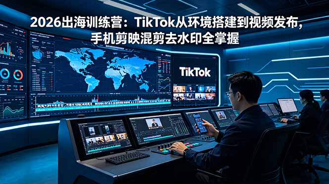 2026出海训练营:TikTok从环境搭建到视频发布,手机剪映混剪去水印全掌握-心语项目网