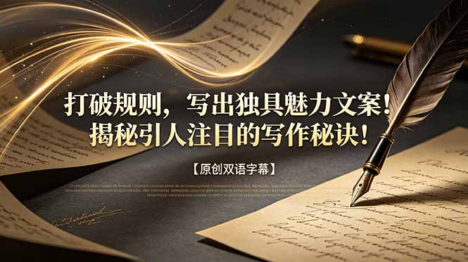 打破规则,写出独具魅力文案!揭秘引人注目的写作秘诀!【原创双语字幕】-心语项目网