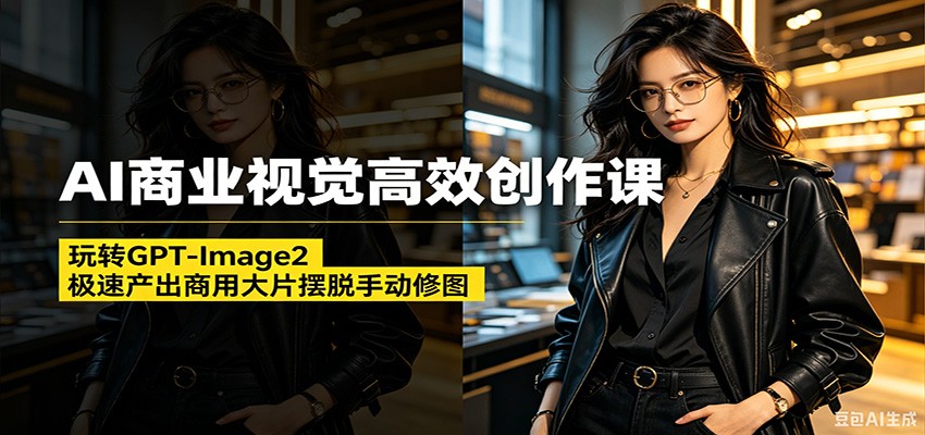 AI商业视觉高效创作课：玩转GPT-Image2，极速产出商用大片摆脱手动修图(更新)-心语项目网