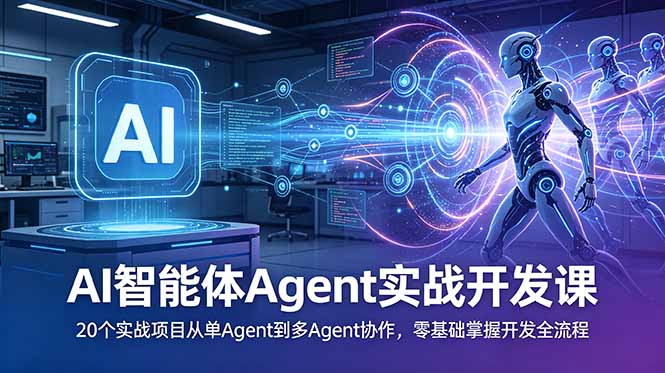 AI智能体Agent实战开发课:20个实战项目从单Agent到多Agent协作,零基础掌握开发全流程-心语项目网