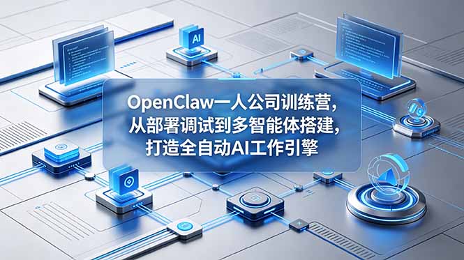 OpenClaw 一人公司训练营，从部署调试到多智能体搭建，打造全自动 AI 工作引擎-心语项目网