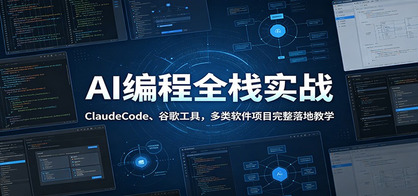 AI编程全栈实战:ClaudeCode、谷歌工具,多类软件项目完整落地教学-心语项目网