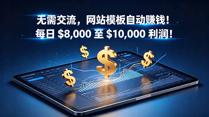 无需交流，网站模板自动赚钱！每日 $8,000 至 $10,000 利润！【原创双语字幕】-心语项目网