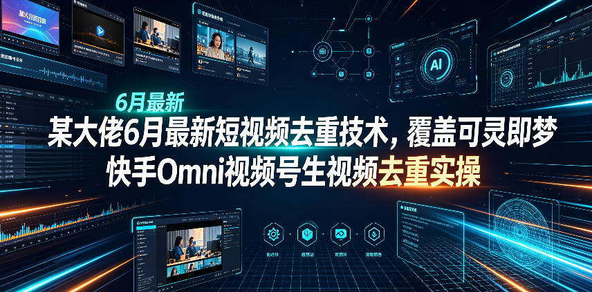 某大佬6月最新短视频去重技术,覆盖可灵即梦快手Omni视频号生视频去重实操-心语项目网