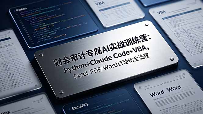 财会审计专属 AI实战训练营:Python+Claude Code+VBA,Excel/PDF/Word自动化全流程-心语项目网