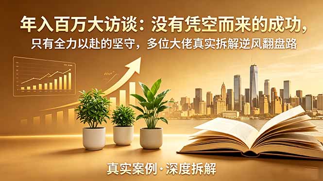 年入百万大访谈-更新：没有凭空而来的成功，只有全力以赴的坚守，多位大佬真实拆解逆风翻盘路-心语项目网