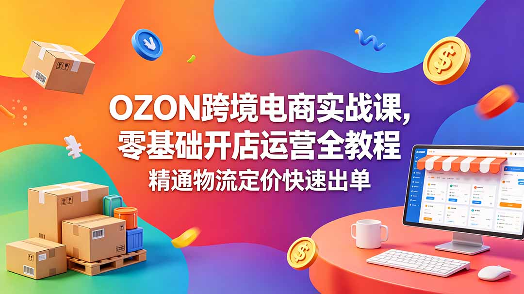 OZON 跨境电商实战课，零基础开店运营全教程，精通物流定价快速出单-心语项目网