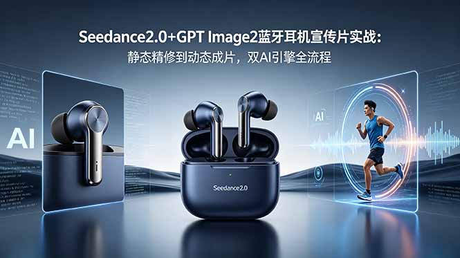 Seedance2.0+GPT Image2蓝牙耳机宣传片实战：静态精修到动态成片，双AI引擎全流程-心语项目网