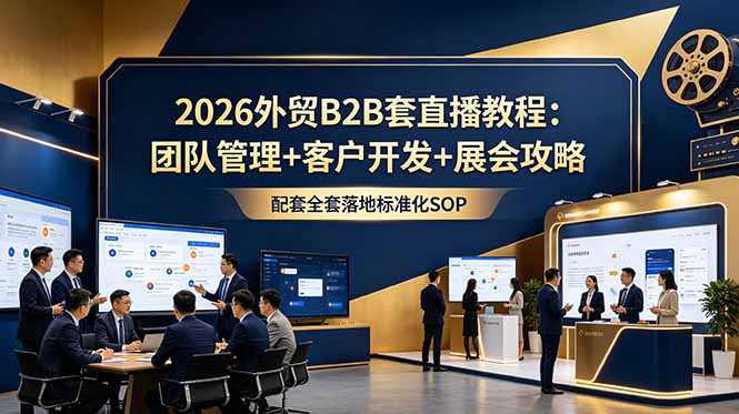 2026外贸B2B套直播教程:团队管理+客户开发+展会攻略,配套全套落地标准化SOP-心语项目网