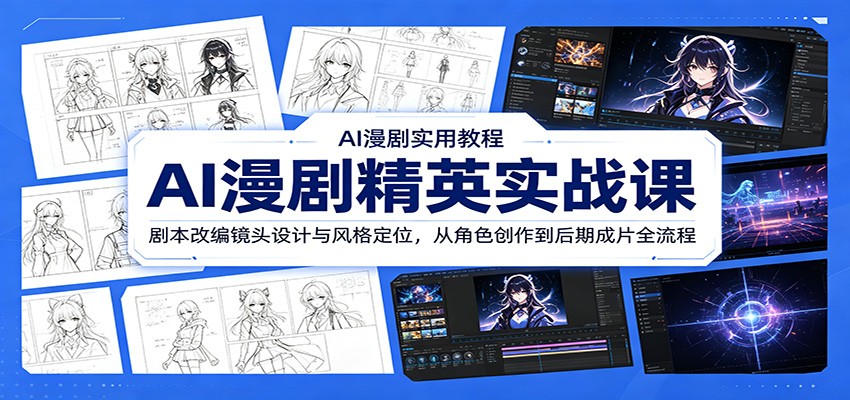 AI漫剧精英实战课:剧本改编镜头设计与风格定位,从角色创作到后期成片全流程-心语项目网