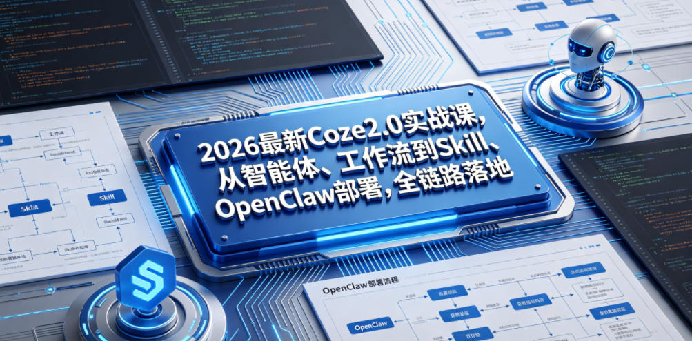 2026最新Coze2.0实战课,从智能体、工作流到Skill、OpenClaw部署,全链路落地-心语项目网