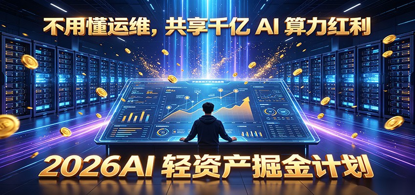 不用懂运维,共享千亿 AI 算力红利,2026AI 轻资产掘金计划-心语项目网