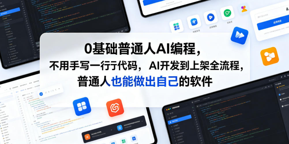 0基础普通人AI编程，不用手写一行代码，AI开发到上架全流程，普通人也能做出自己的软件-心语项目网